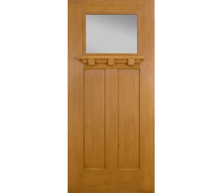 Champaign Craftsman Light Fiberglass Entry Door